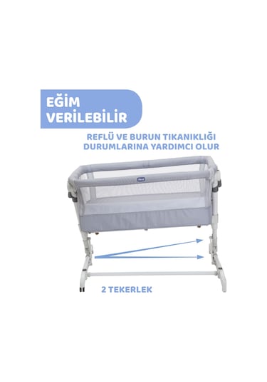 Chicco Next2me Pop Up Anne Yanı Beşik 07079299720000 Gri