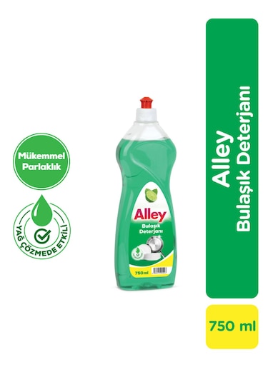 Alley Bulaşık Deterjanı 750 Ml Limon Esanslı, Yağ Çözücü Etkili