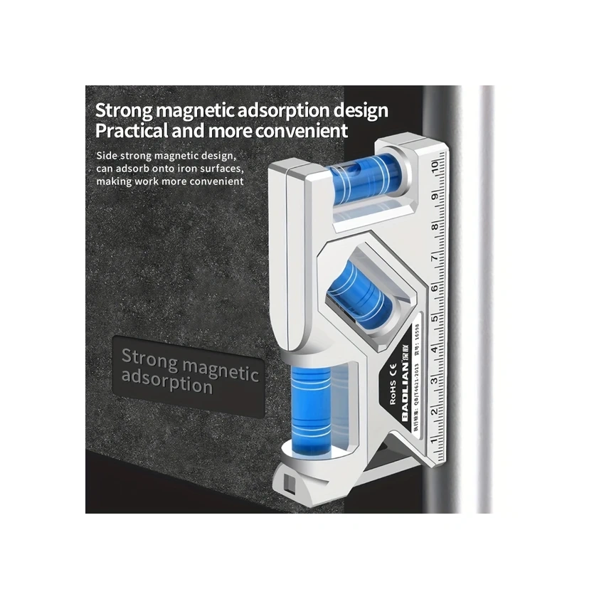 Willowhaven Yeşil 105mm Manyetik Terazi, Yüksek Hassasiyetli 3 Kabarcık Göstergeli, Darbe Dayanımlı Abs Ölçüm Aleti