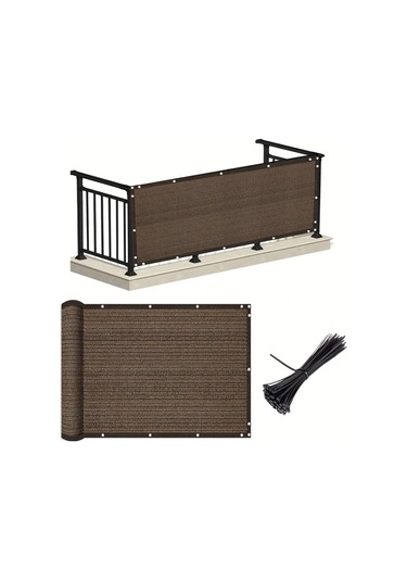 Elmpaly Ağır Hizmet Gizlilik Çiti 150gsm Rüzgar Toz Örtü Kahverengi 100x200cm