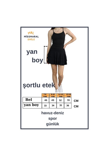 Mykonos Etek Siyah Içte Sabit Şortlu Yüksek Bel Likralı Bürümcük Kumaş Skirt With Shorts 4107 Siyah