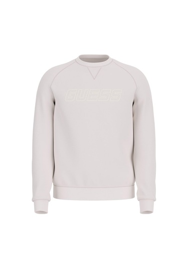 Guess Erkek New Aldwin Cn Sweatshirt - Krem Krem