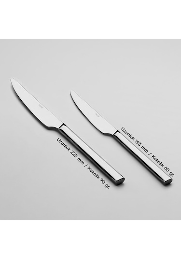 Nehir Dalyan Sade 12 Kişilik 84 Parça Kutulu Çatal Kaşık Bıçak Takımı Gümüş