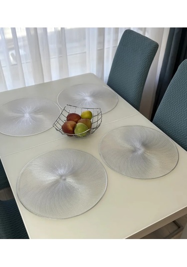Heavenly Place Masanız İçin Yuvarlak Mutfak Peçeteleri, 4 Adet 376221543 Beyaz