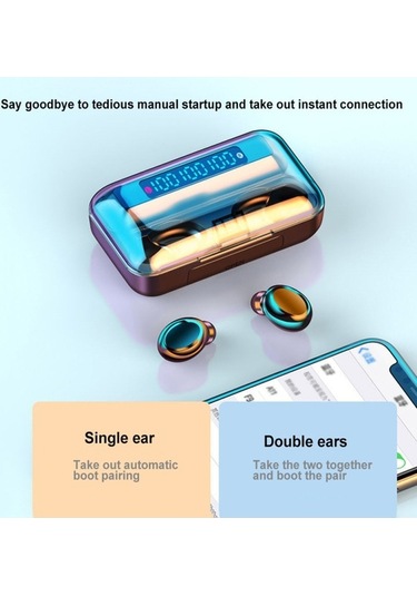 Primepickings F9 Bt5.0 Kablosuz Spor Kulaklık, Led Dokunmatik, Gürültü Azaltma, Ipx7 Su Geçirmez, Hi-fi Ses