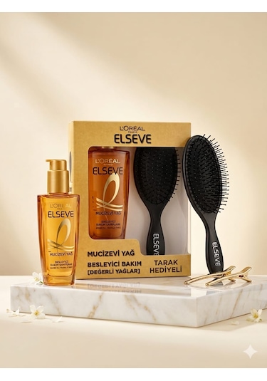 L'Oréal Paris Elseve Dökülme Karşıtı Besleyici Bakım Şampuanı 300 ML + Tarak
