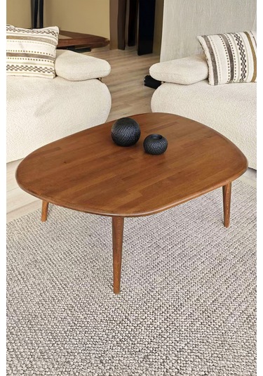 Fawdecor Amorphous Orta Sehpa Ve 3'lü Zigon Sehpa Seti Ceviz