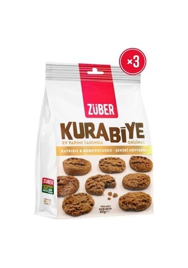 Orijinal Yulaflı Kurabiye 80g X 3 Adet Ev Yapımı Tadında
