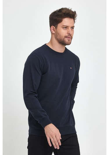 Comeor Erkek Lacivert Bisiklet Yaka Nakış Detaylı Regular Fit Sweatshirt Lacivert Comeor Erkek Lacivert Bisiklet Yaka Nakış Detaylı Regular Fit Sweatshirt Lacivert