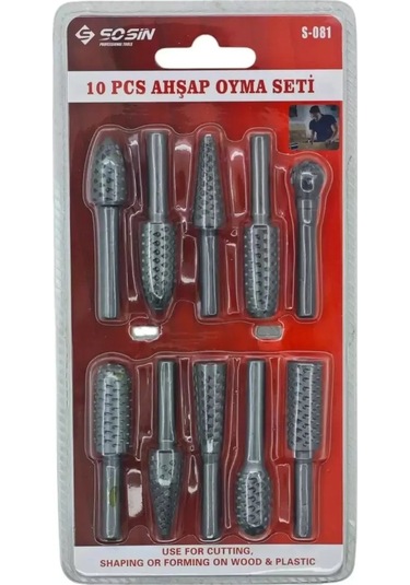 Sosin Ahşap Oyma Seti 10 Parça S-081