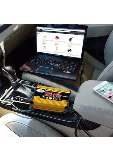 Sones Legend Iı Nesil 12v - 220v 4000w Araç Güç Çeviricisi Siyah Sarı