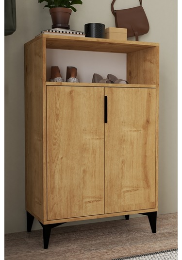 1203 Ada Ayakkabılık 4 Raflı 2 Kapaklı Çok Amaçlı Dolap Safir Safir