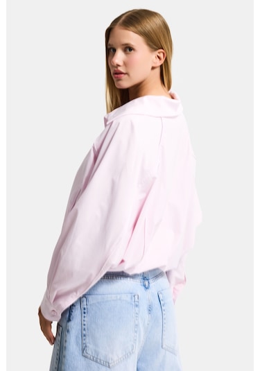 Itsbasic Kadın Pembe Renk W5 Oversize Özel Organik Kumaş Tasarım Gömlek Ceket