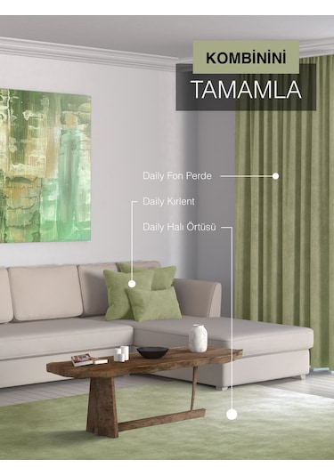 Br Perle Home Daily Series Ada Çayı Rengi Kırlent Yastık Kılıfı Ada Çayı