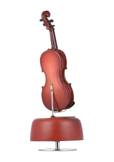 Springsun Klasik Kurmalı Keman Müzik Kutusu Döner Müzikal Taban Enstrümanı Minyatür Replika Sanat Eşyası Hediye A