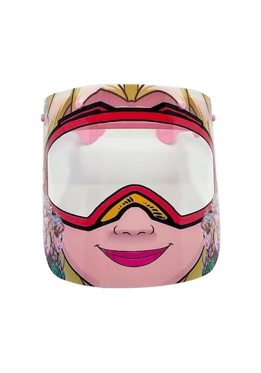 Elsa Kız Çocuk Oynar Başlıklı Yüz Koruyucu Siperlik Koruma Çok Renkli