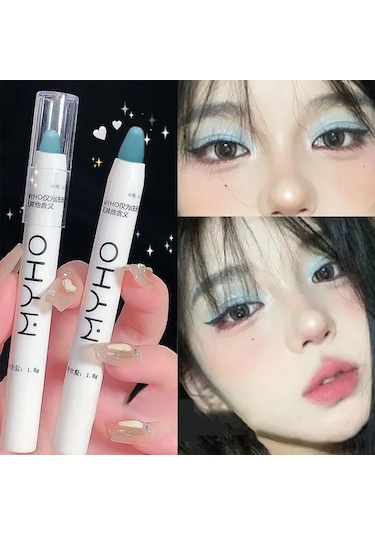 Dumanlı Mat Siyah Göz Farı Yalan İpekböceği Fosforlu Kalem Kore Gözler Makyaj 05 Mint Green 01