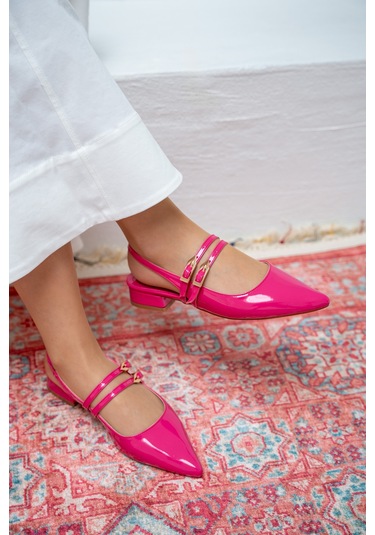 Holly Çift Toka Detaylı Babet Fuşya