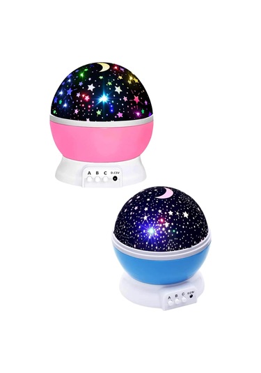 Yıldız Görünümlü Gece Lambası Renkli Masa Lambası Gökyüzü Projeksiyon Çok Renkli