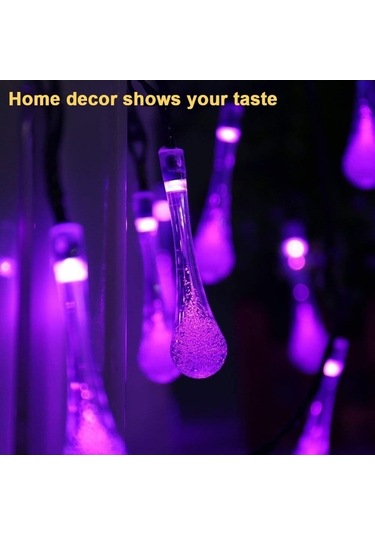 Didadodo Güneş Enerjili 30 Led Dekoratif Işık Mor 30 Adet Mor Led Işık -