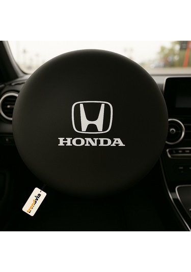 Honda Araba Penye Kumaş Direksiyon Kılıfı Siyah - Direksiyon Koruyucu Kılıf Siyah