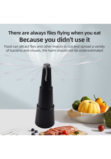 Bloomnest Sineklik Fanı Dış/v.iç Pil İle Çalışan Ayarlanabilir Yükseklikli Gıda Döndürme Sinek