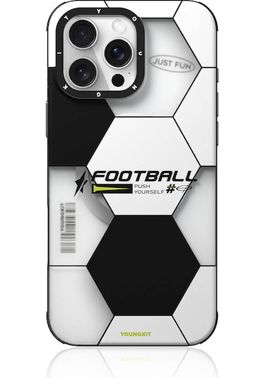 İphone 16 Pro Uyumlu Kılıf Magsafe Şarj Özellik Spor Tasarımlı Youngkit Dynamic Serisi Beyaz - Siyah