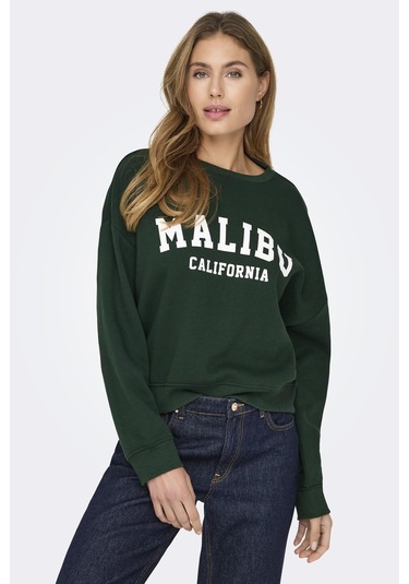 Onlsweat Lıfe L/s Crew O.sıze State Noos Zümrüt Yeşili Altın - Siyah