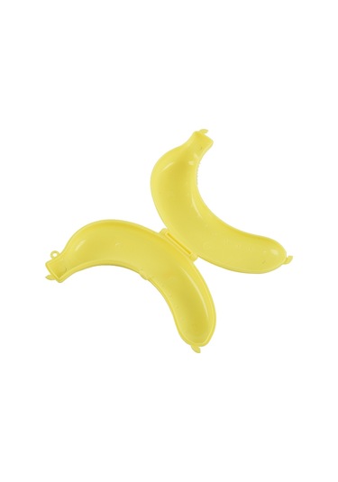 Leasetake Banana Case Öğle Yemeği Kutusu Koruyucu Kap Tutucu Taşıyıcı Depolama - Sarı Sarı