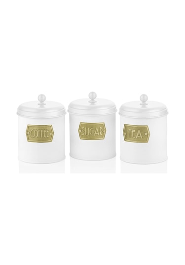 The Mia Çay Şeker Kahve Kavanozu 1,70 Lt Beyaz