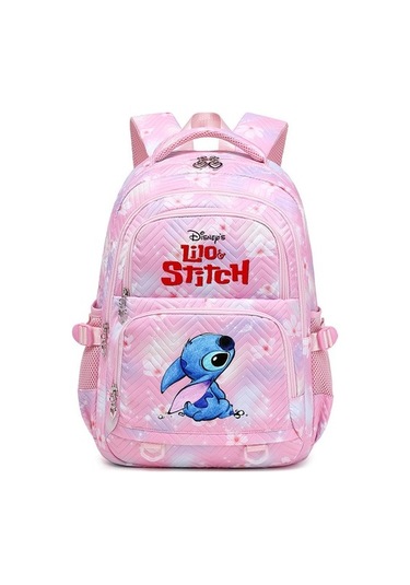Daheng3 Lilo Stitch Zarif Çiçek Moda Kadın Sırt Çantası Kadın Taşınabilir Su Geçirmez Seyahat Çantası Genç Kız Öğrenciler Sırt Çantası Mochila Pembe
