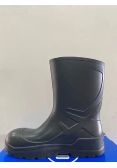Techno Boots Poliüretan Soğuğa Dayanıklı Kısa Çelik Burunlu Siyah Çizme Siyah