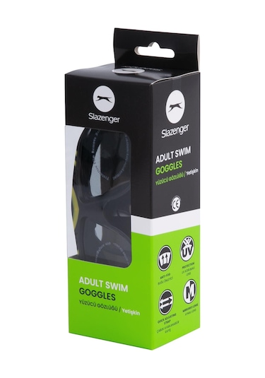 Slazenger Yetişkin Yüzücü Gözlüğü Gl6 Smkeblckblckyellow Siyah