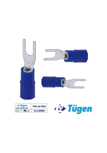 Tügen 1,5-2,5mm2 M3 Çatal Kablo Ucu 1 Kutu 200 Adet