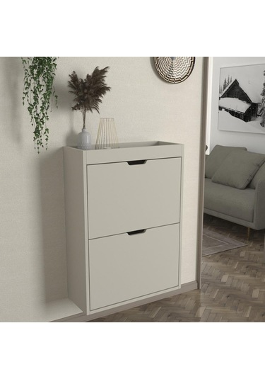 Remy 2 Kapaklı Ayakkabılık Kumtaşı - Antrasit