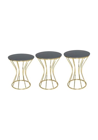 Brc Kum Saat Model Zigon Şık Düz Siyah Temper Cam Metal Transmisyon Çelik Gold Renk Kaplama El Yapım