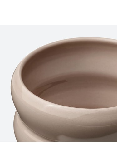 Seramik Saksı, Bej, 12 Cm 3 Adet