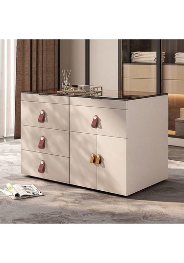 4'lü Deri Mobilya Kulpu Seti, Dolap Kapı Kolu, Deri Çekmece Kolu, Dolaplar, Şifonyer, Mutfak, Banyo İçin Antika Mobilya Kulpu