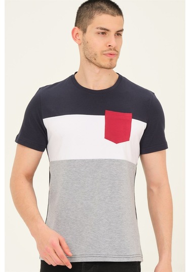 T8592 Dewberry Erkek T-shırt-lacivert Lacivert