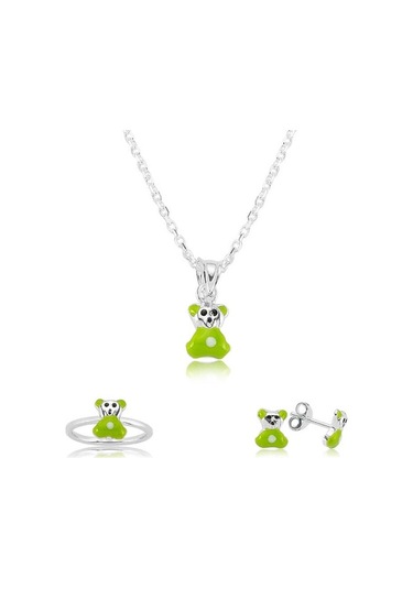 Gümüş Yeşil Ayıcık Çocuk Set (551159775)