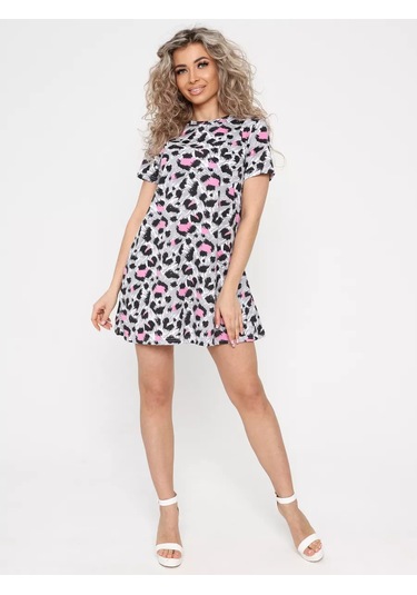 Vanil'-tekstil' Pamuklu Yazlık Mini Elbis 231073638 Gri