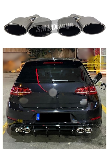 Golf 7-7.5 R Egzoz Ucu Çiftli Golf Oval Egzoz-egzos-egsoz Ucu