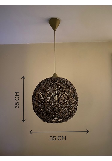 Efect Home Design Bohem,ahşap,jüt,hasır,modern,doğal Sarkıt Avize Hasır/siyah