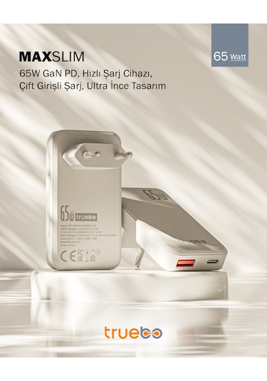 Truebo MaxSlim 65W GaN Şarj Aleti