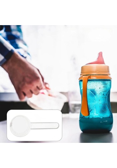 1 Adet Düz Tabanlı Dereceli Ölçü Kaşığı Şeffaf Plastik Tek Tek Paketlenmiş Hassas Ölçüm İçin Beyaz