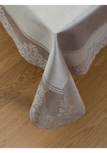 Çini Desenli Örme Leke Tutmazmasa Örtüsü Gri