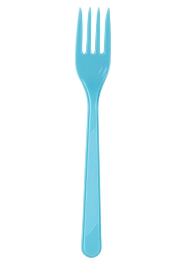 Plastik Turkuaz Renkli Lüx Parti Doğum Günü Çatal - 18 Cm. - 25 Adetlik 5 Paket Turkuaz