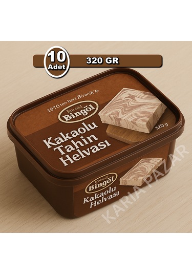 Bingöl Kakaolu Tahin Helvası 320 G X 10 Toptan Ekonomik Paket