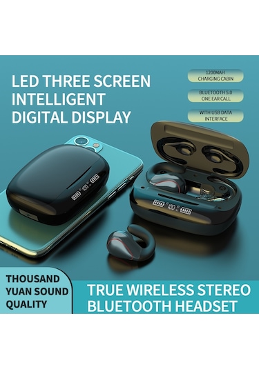 T20 Tws Bluetooth 5.0 Dokunmatik Kablosuz Bluetooth Kulaklık, Üç Led Ekran Ve Şarj Kutusu, Destek Çağrısı Ve Sesli Asistan Siyah