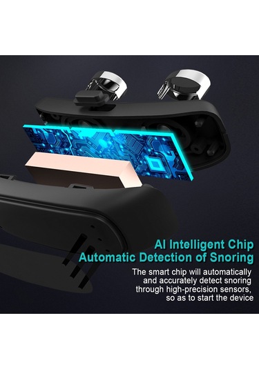 Sones Akıllı Anti Horlama Cihazı Ems Nabız Horlama Durdurma Etkili Çözüm Horlama Uyku Yardımı Siyah